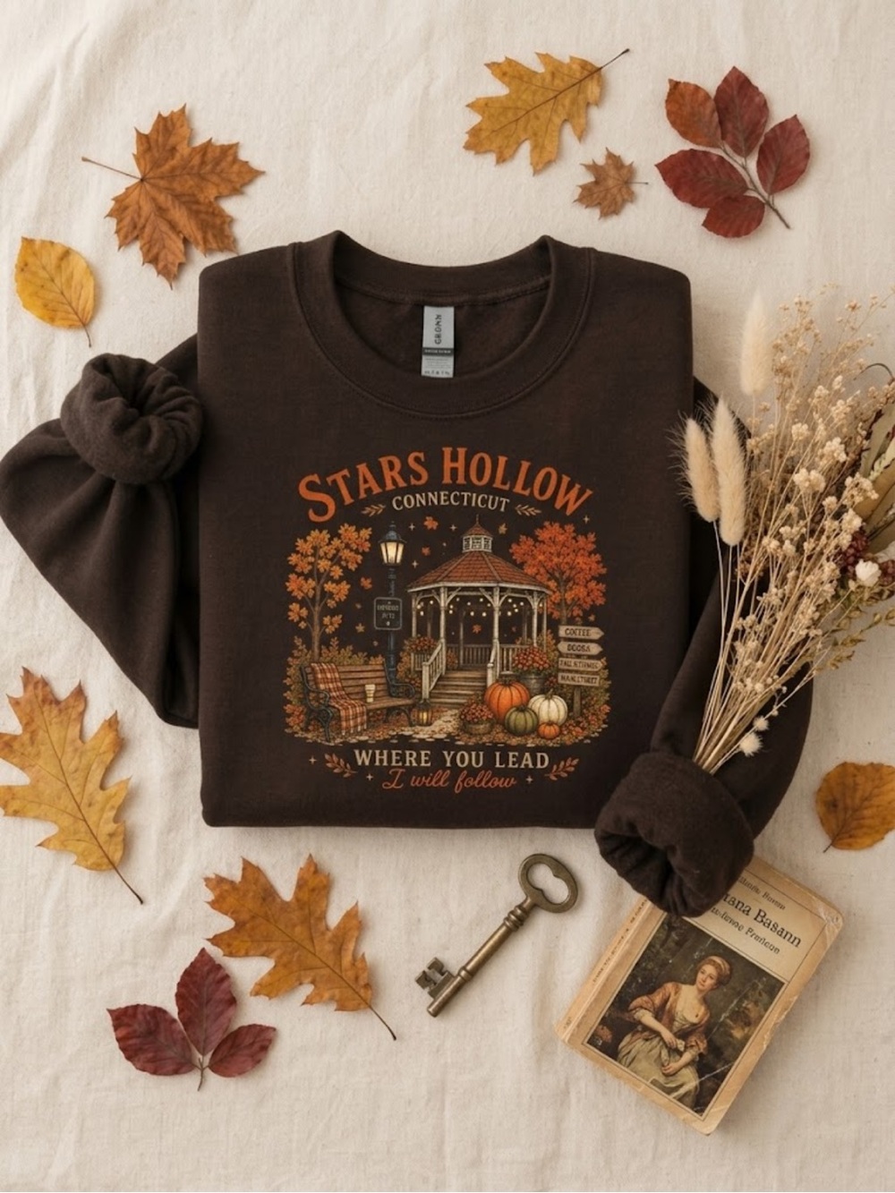 Stars Hollow Connecticut Brown Graphic Sweatshirt